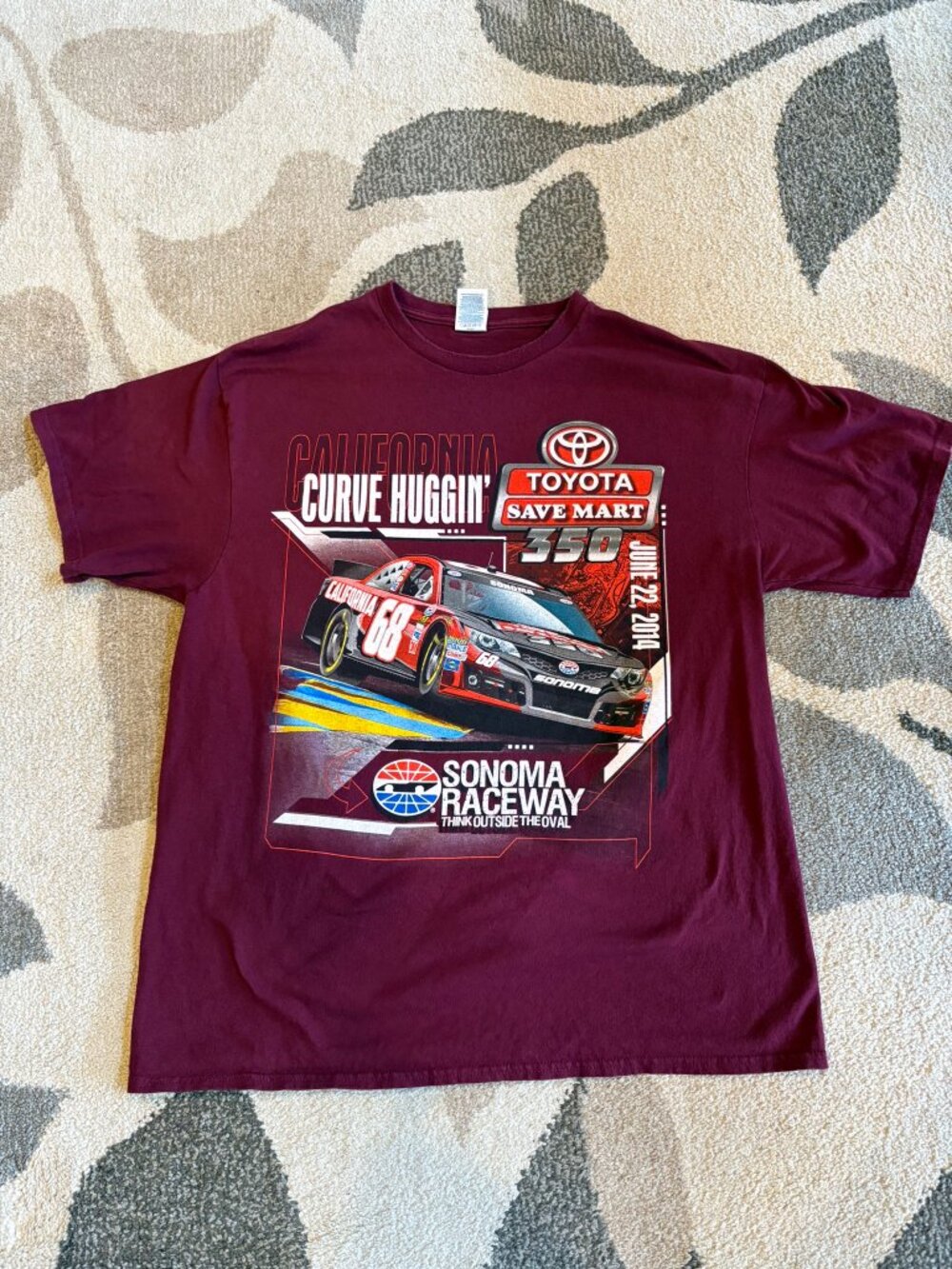 2014 Sonoma raceway XL T-shirt racing drag sprint track cars california graphics